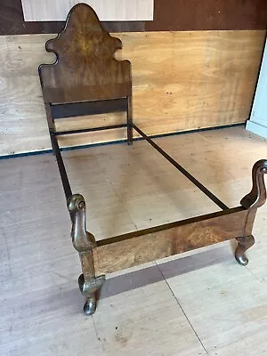 Antique Walnut Single Bed Frame. • £150