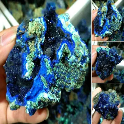 £4.55 • Buy UK Natural Azurite Malachite Geode Mineral Specimen Reiki Healing Crystal Stone 