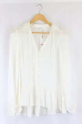 Zara White Long Sleeve Top S By Reluv Clothing • $17.94