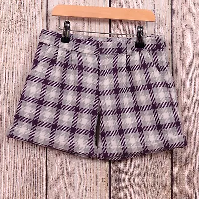 Girls Age 7 (6-7) Years Mayoral Chic Grey Purple Checked Shorts EUC Combine P&P • £6.99