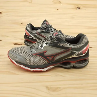 Mizuno Wave Creation 18 Women's Running Shoes Sz 10.5 Gray Red Sneakers Athletic • $23.95