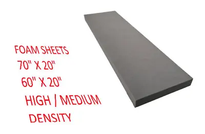  UPHOLSTERY HIGH DENSITY FOAM SHEETS CUT TO 70 X 20 INCHES DEPTHS UP TO 5 INCH • £53.45