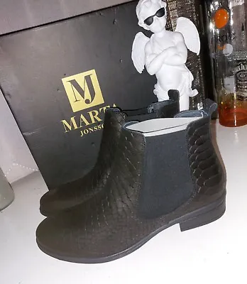 New Marta Jonsson Black Snake  Pattern  Chelsea Ankle Boots Uk Size 6 ! • £20