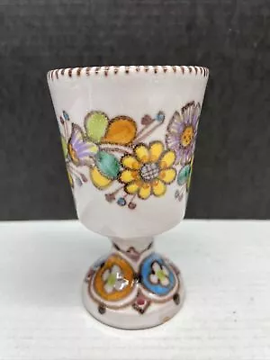 VTG Vietri Italy V. Pinto Italia Pottery FISH DESIGN Hand Painted Cup CHALICE • $21.99