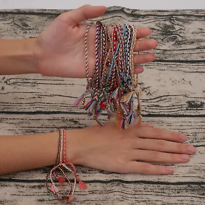 30 PCS Woven Wrap Friendship Bracelets Handmade Braided Wristbands Wrap Rope • £8.77