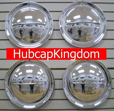 $133.82 • Buy 15  HOLLYWOOD FLIPPER Single Bar Chrome Custom Hot Rod Hubcaps Wheelcovers SET
