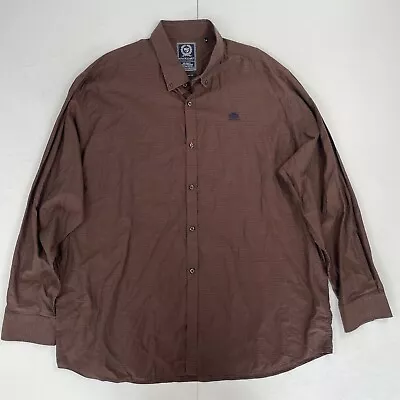 State Of Art Shirt XXXXL Brown Mens Long Sleeve Button Cotton • £14.88