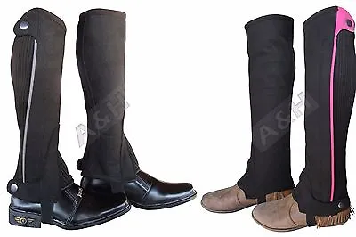  Leather Amara Half Chaps Black All Sizes Adults Children  • $20