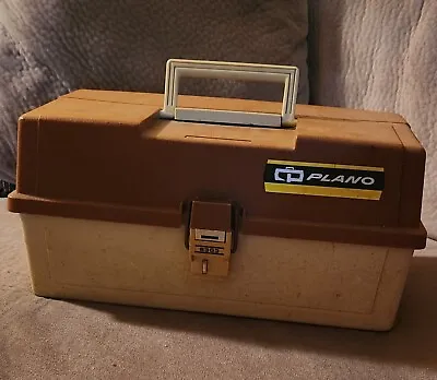 Vintage Plano 6303 Tackle Box & Lures 3 Tray/Level No Tip Fishing Box USA • $10.99