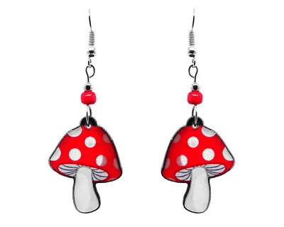 Mushroom Earrings Magic Fungi Toadstool Amanita Psychedelic Trip Hippie Jewelry • $13.99