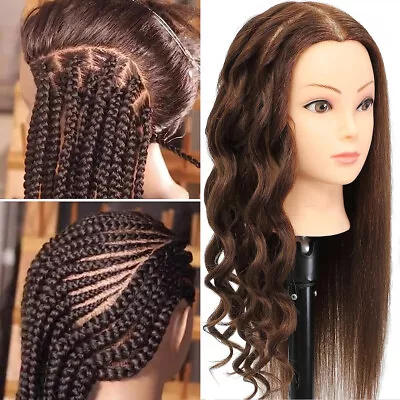 18  100% Human Hair Mannequin Head Hairdresser Manikin Cosmetology Training Doll • $40.39