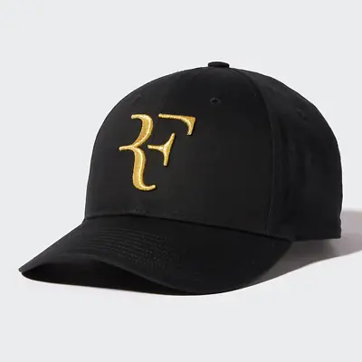 Uniqlo Roger Federer RFOREVER Black Gold Tennis RF Cap / Hat - New RF ONE SIZE • $145