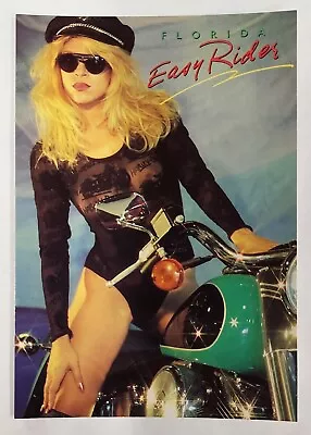 Vintage Florida Girl Postcard Risque Easy Rider Harley Motorcycle Biker Pin Up • $4