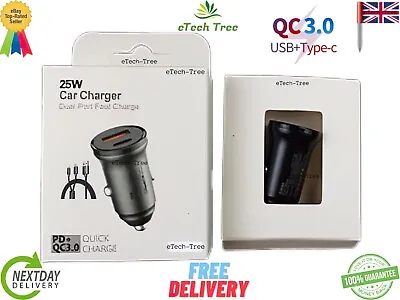 £5.93 • Buy Fast Car Charger 2 Port USB+ TYPE C Universal Socket Adapter For Iphone Samsung