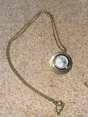 Vintage PAUL RIVAGE - 17 Jewels- INCABLOC - Wind Up Necklace Pendant Watch • $49.23
