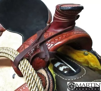 Lariat Rope Holder Easy Loop Strap 28  Soft Latigo Leather By Martin Saddlery • $12.90