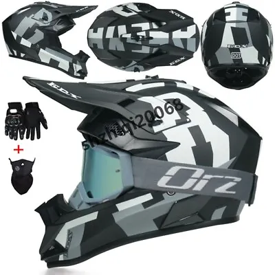 DOT ATV Dirt Bike Off Road Motorcycle Helmet Motocross     Helmet+Gloves+Google • $58.99