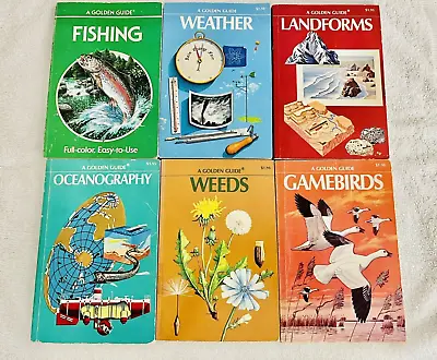 $15.99 • Buy Golden Guide Books Lot Of 6 Vintage Weather Oceanography Fishing Weeds