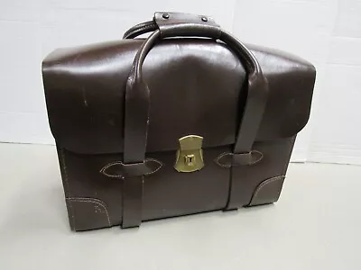 US Military Leather Briefcase Type VIII Brown Satchel Document Case US Property • $84.95
