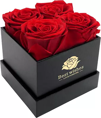 4Pcs Preserved Fresh Real Roses In Heart Shape Box Anniversary Day Birthday Gift • $29.99