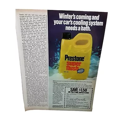 Prestone Super Flush Cooling System Vintage 1979 Magazine Print Ad • $5.99