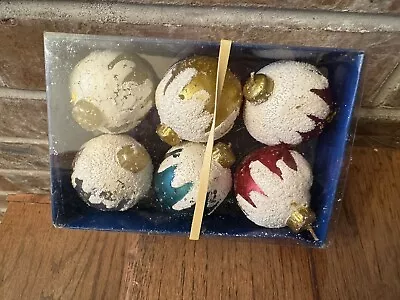 Dept 56 Snow-Covered Glittered Ornament Candles Set Of 6 - Vintage (1999) • $10.99