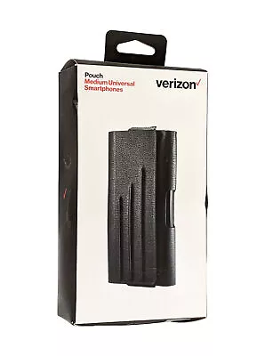 Verizon Universal Leather Pouch With Belt Clip For Medium Size Devices - Black • $8.49