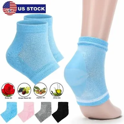 Moisturizing Gel Heel Socks Foot Care Dry Cracked Feet Skin Treatment Toeless US • $6.56