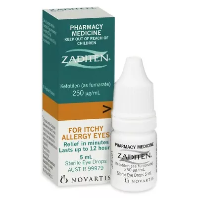 Zaditen Eye Drops 5mL Itchy Allergy Watery Swollen Eyes Sterile • $30.84