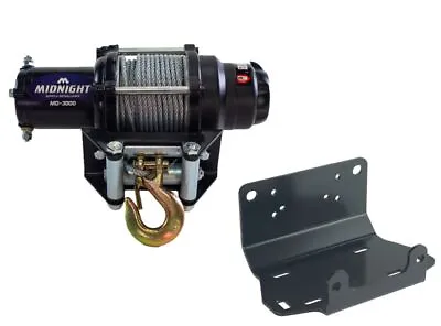 Viper 50 Ft Midnight Winch 3000 Lb Steel W/ Mount For Yamaha Grizzly 660 2016-18 • $179.98