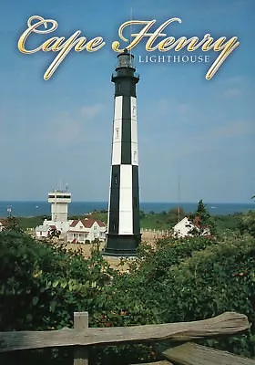 Cape Henry Lighthouse Virginia Beach VA Chesapeake Bay B&W Light -- Postcard • £1.89