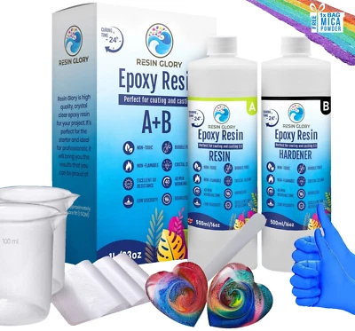£95.99 • Buy Epoxy Resin Kit 1:1 Ratio 1, 2,4l Crystal Clear Art Jeweller Craft Cast Mould Uk