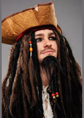 £46.49 • Buy Mens Deluxe Jack Sparrow Wig And Hat
