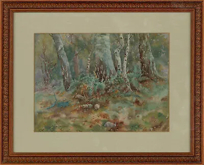C.L. Windsor - Framed Early 20th Century Watercolour Woodland Rabbits • $147.73