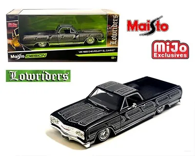 Maisto 1:24 Design Lowriders 1965 Chevrolet El Camino Pickup Low Rider Black • $17.99