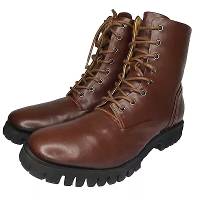 Diesel D-Depp Winter Boots Mens Brown Leather Lace Up Combat US 12  Portugal 45 • $129.99