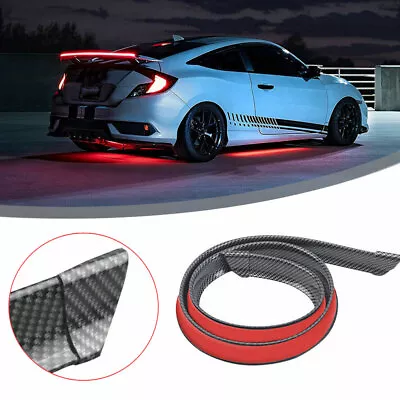 Car Rear Wing Lip Spoiler Carbon Fiber Tail Brake Lights Trunk Trim Sticker • $47.44