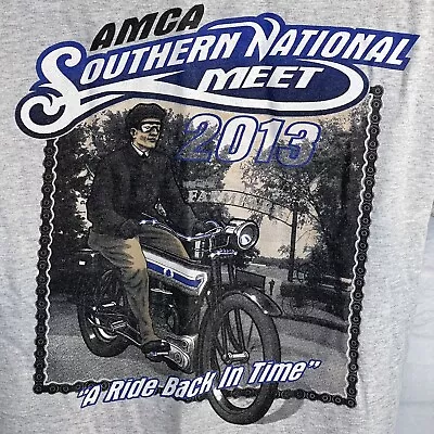 Mens Antique Motorcycle Club 2013 “A Ride Back In Time” Size Medium Tshirt • $13.70