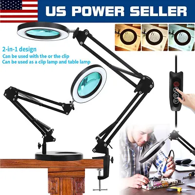 $25.39 • Buy Magnifier LED Lamp 10X Magnifying Glass Desk Table Light Reading Lamp With Clamp