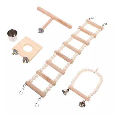 4pcs Wooden Hamster Toys With Climbing Ladder & Swing • £16.28