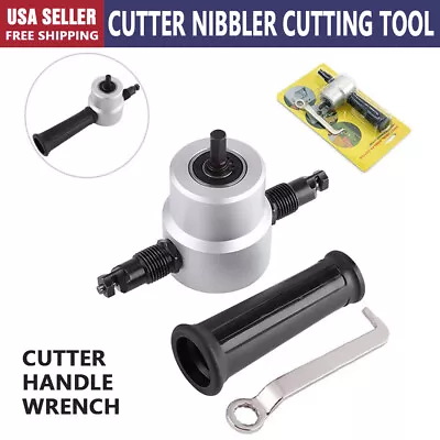 Double-Head Metal Sheet Nibbler Cutter Saw Power Drill Attachment Cutting Tool • $16.38