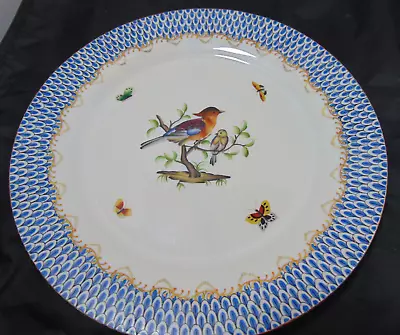 Birds And Butterflies Decorative Plate Blue/Gold Trim 10.5   W/Wall Hanger • $25