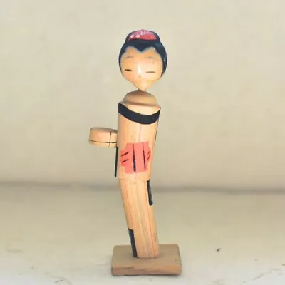 11.5cm Hand Painted Wooden Kokeshi Doll VTG 214 • $7