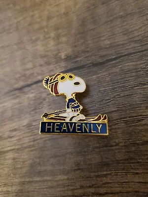 Vintage Aviva Snoopy Heavenly Cowboy Ski Pin Enameled Lapel Pinback B • $14