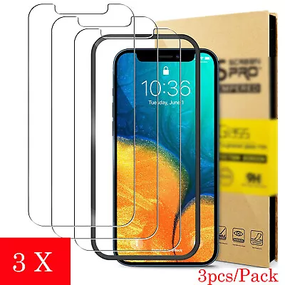 3 Pack Tempered Glass Screen Protector For IPhone 13 12 11 Pro XS Max XR • $4.99