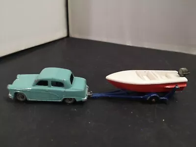 B130-MATCHBOX LESNEY No36 AUSTIN A50 AND No48 BOAT WITH TRAILER • £9.99