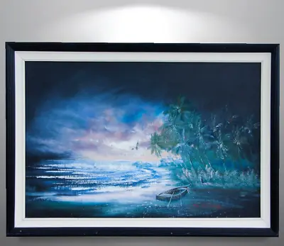 Vintage Original Oil Painting Signed Hawaiian Landscape Tropical Seascape Hawaii • $199.99