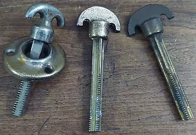 Lot Of 3 Vintage Thumb Turn Knob Lever Door Lock Deadbolt Handle Brass • $22.99