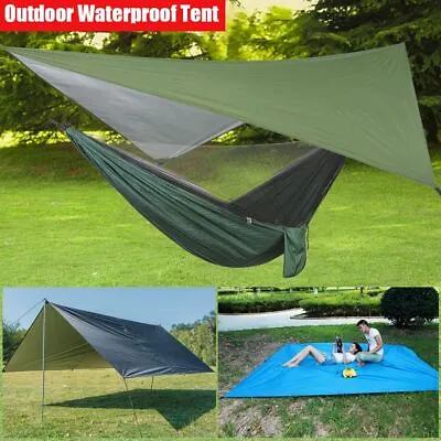 Rain Fly Awning Waterproof Tarp Ground Mat Ultralight Garden Canopy Tent Shade • $16.17