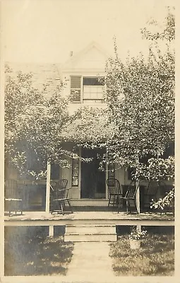 C9110 RPPC Postcard Chairs On Porch Of House Moore Photo Northeast Harbor ME • $9.49